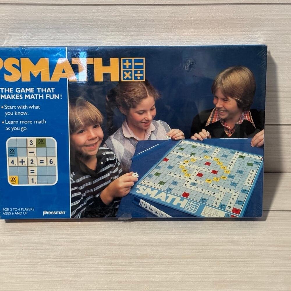 Pressman Smath Board Game Makes Math Fun NIP Learning Resource Vintage STEM
